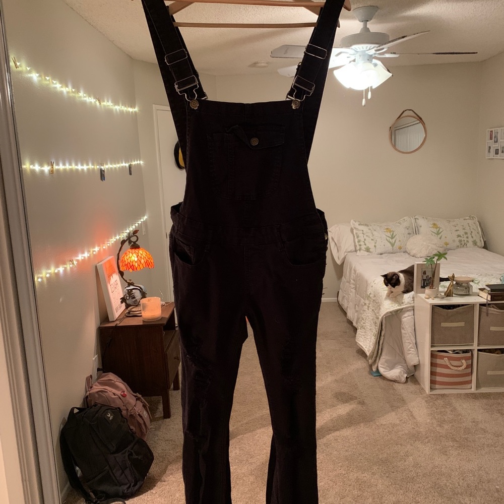 Black skinny jeans overalls